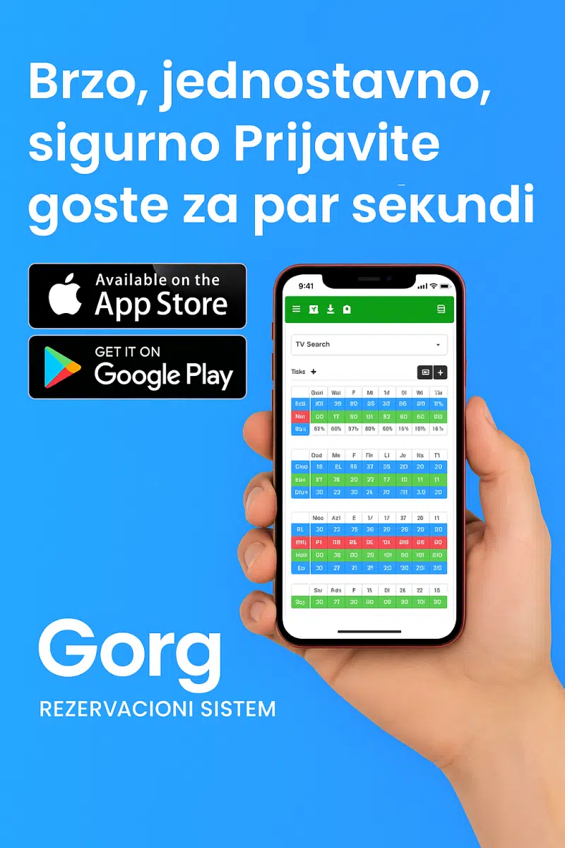 Aplikacija GORG – skener za unos gostiju Etursta